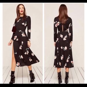 Reformation Vanessa midi slit leg dress GUC